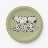 Assiettes En Carton cacahuètes | Snoopy Walking Tall (Devant)