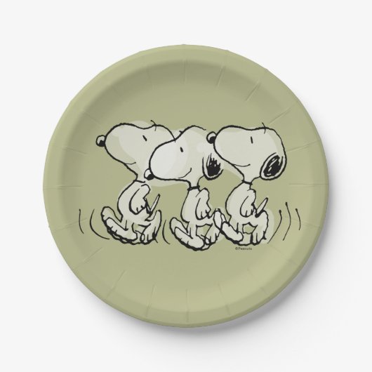 Assiettes En Carton cacahuètes | Snoopy Walking Tall (Devant)