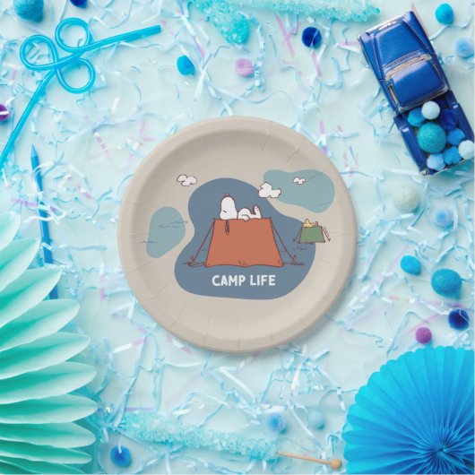 Assiettes En Carton cacahuètes | Snoopy & Woodstock Camp Life (Fête)