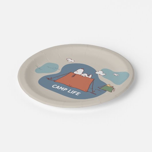 Assiettes En Carton cacahuètes | Snoopy & Woodstock Camp Life (Angle)