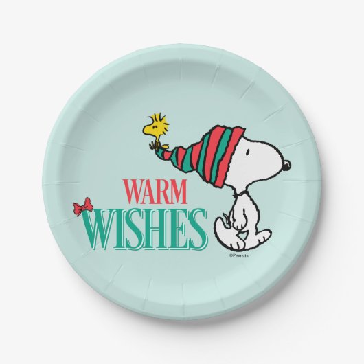 Assiettes En Carton cacahuètes | Snoopy & Woodstock Chaleurs (Devant)