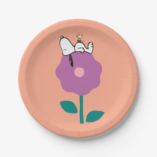 Assiettes En Carton cacahuètes | Snoopy & Woodstock Flower Whististle (Devant)