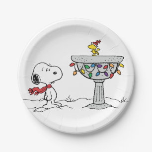 Assiettes En Carton cacahuètes   Snoopy & Woodstock Froid Birdbath