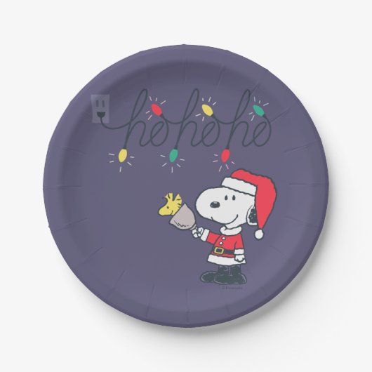 Assiettes En Carton cacahuètes | Snoopy & Woodstock Ho Ho Ho (Devant)