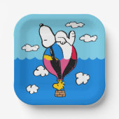 Assiettes En Carton cacahuètes | Snoopy & Woodstock Hot Air Balloon (Recto)