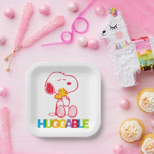 Assiettes En Carton cacahuètes | Snoopy & Woodstock Huggable (Fête)
