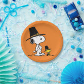 Assiettes En Carton cacahuètes | Snoopy & Woodstock Pilgrim (Fête)