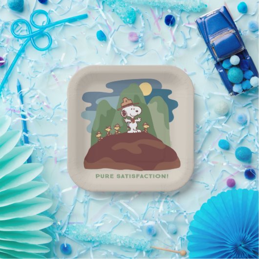 Assiettes En Carton cacahuètes | Snoopy & Woodstock Satisfaction pure (Fête)