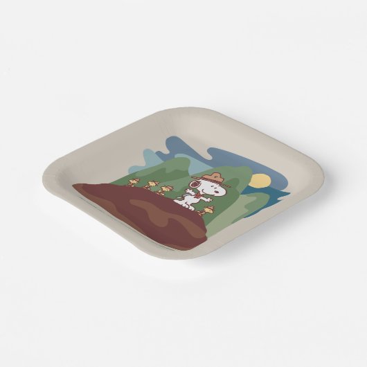 Assiettes En Carton cacahuètes | Snoopy & Woodstock Satisfaction pure (Angulaire)