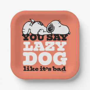 Assiettes En Carton cacahuètes   Snoopy You Say Lazy Dog Like It's Bad