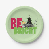 Assiettes En Carton cacahuètes | Woodstock Noël Soyez brillant (Devant)