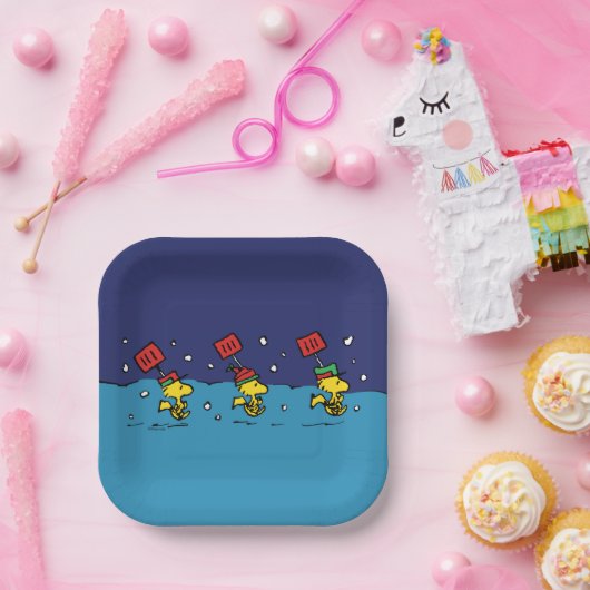 Assiettes En Carton cacahuètes | Woodstock Snow Shovel Team (Fête)