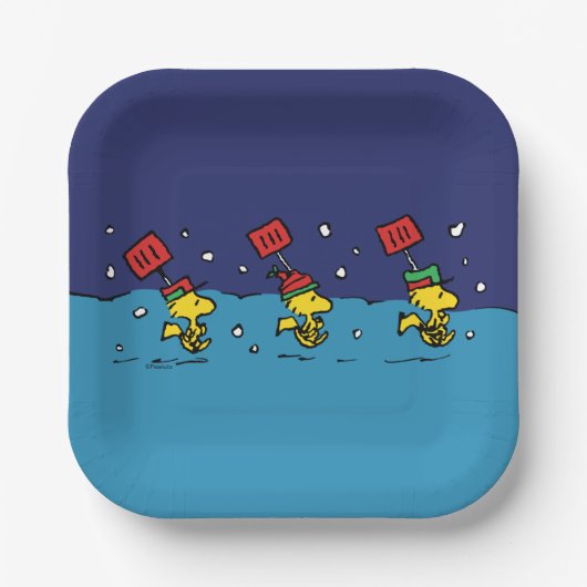 Assiettes En Carton cacahuètes | Woodstock Snow Shovel Team (Recto)