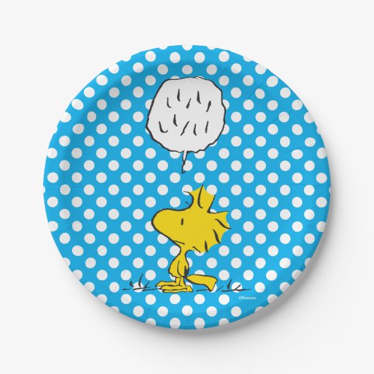 Assiettes En Carton cacahuètes | Woodstock Speaks & Pois (Devant)