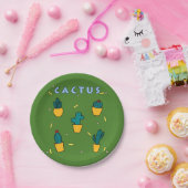 Assiettes En Carton Cactus (Fête)