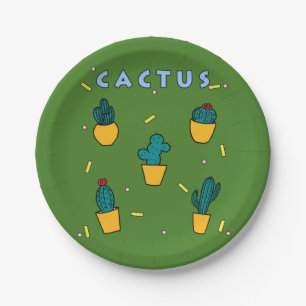 Assiettes En Carton Cactus