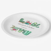 Assiettes En Carton Cactus à l'aquarelle (Angle)