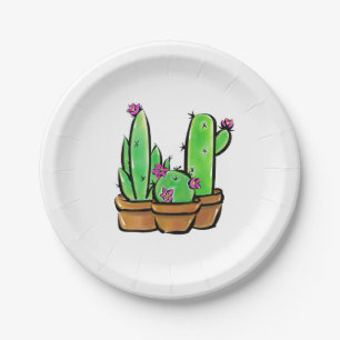 Assiettes En Carton Cactus cactus du sud-ouest succulents