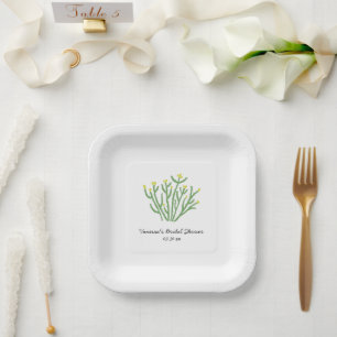 Assiettes En Carton Cactus Cholla Fleur Jaune Shower de Mariée
