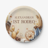 Assiettes En Carton Cactus Desert 1st Rodeo Party (Devant)