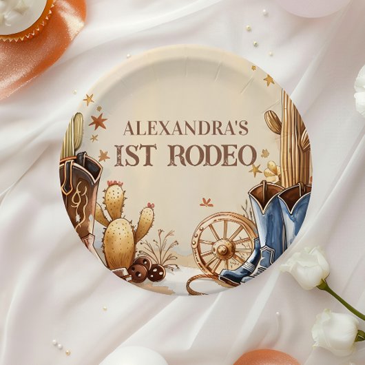 Assiettes En Carton Cactus Desert 1st Rodeo Party