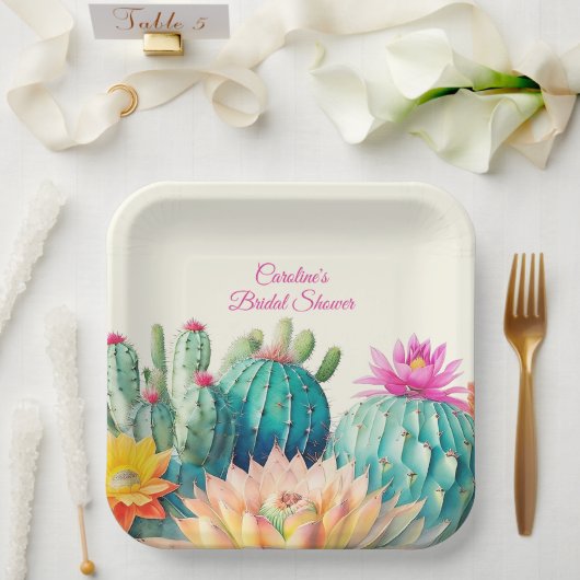 Assiettes En Carton Cactus Et Succulents (Mariage)