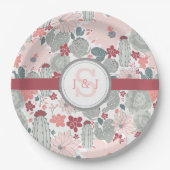 Assiettes En Carton Cactus Pink Mint Succulents Cactus Plantes (Devant)