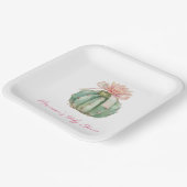 Assiettes En Carton Cactus Ruban rose Bébé fille Douche (Angulaire)