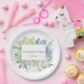 Assiettes En Carton Cactus succulents à l'aquarelle (Fête)