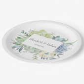 Assiettes En Carton Cactus succulents à l'aquarelle (Angle)