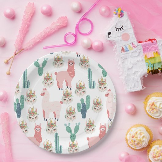 Assiettes En Carton Cactus vert (Fête)