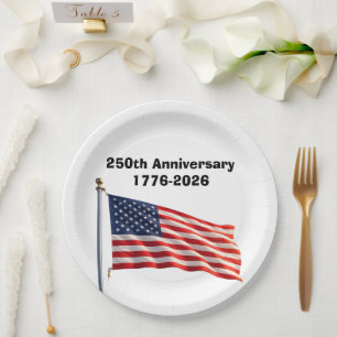 Assiettes En Carton Cadeau commémoratif patriotique pour le 250e anniv
