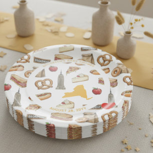 Assiettes En Carton Cadeau de bébé NYC Fait à New York Icône Esquisse 