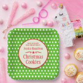 Assiettes En Carton cadeau de biscuits pois verts (Fête)