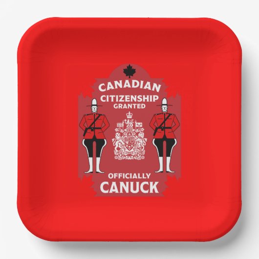 Assiettes En Carton Cadeau de célébration de la citoyenneté canadienne (Recto)