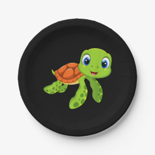 Assiettes En Carton Cadeau de la petite tortue de mer