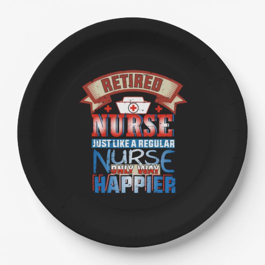 Assiettes En Carton Cadeau infirmière | Infirmière Retraitée Comme Un  (Devant)