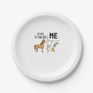 Assiettes En Carton Cadeau licorne 50 ans anniversaire et moi autre
