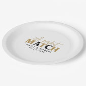 Assiettes En Carton Cadeau Mariage Gold et noir parfait (Angle)