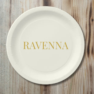 Assiettes En Carton Cadeau personnalisé sérif luxe crème pour elle