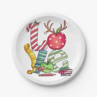 Assiettes En Carton Cadeau pour Enseignant | Crayon Pomme d'Amour