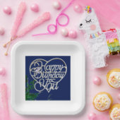 Assiettes En Carton Cadeaux d'anniversaire personnalisés Carré (Fête)