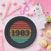 Assiettes En Carton Cadeaux d'anniversaire vintages personnalisés (Fête)