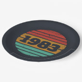 Assiettes En Carton Cadeaux d'anniversaire vintages personnalisés (Angle)