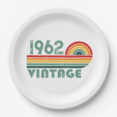Assiettes En Carton Cadeaux d'anniversaire vintages personnalisés (Devant)