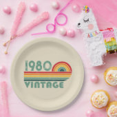 Assiettes En Carton Cadeaux d'anniversaire vintages personnalisés (Fête)