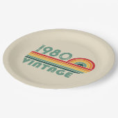 Assiettes En Carton Cadeaux d'anniversaire vintages personnalisés (Angle)