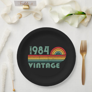 Assiettes En Carton Cadeaux de 40e anniversaire vintages personnalisés