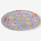 Assiettes En Carton Cadeaux de Noël motif (Angle)