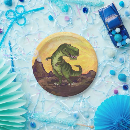 Assiettes En Carton Cadeaux et accessoires Tyrannosaurus (Fête)